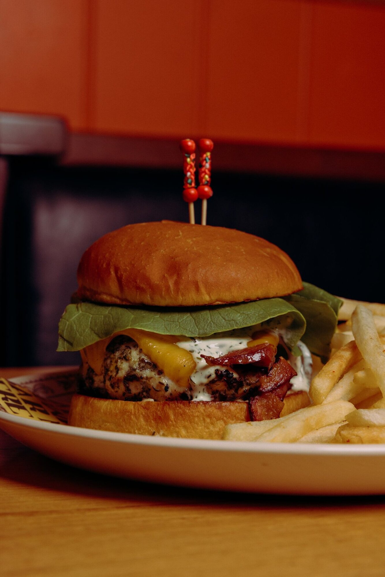 The Nowhere Cheeseburger with fries